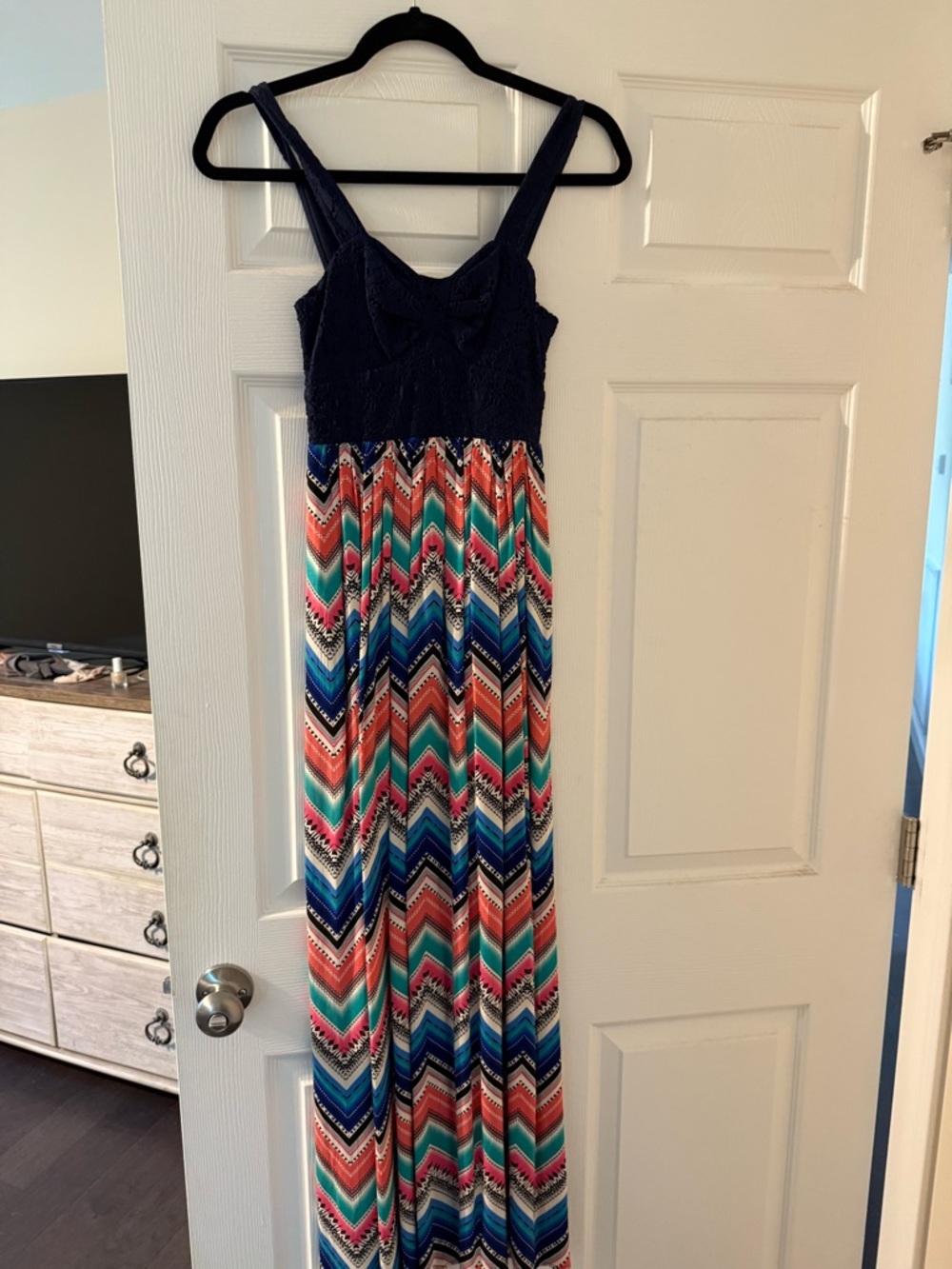 Navy Blue lace Maxi dress